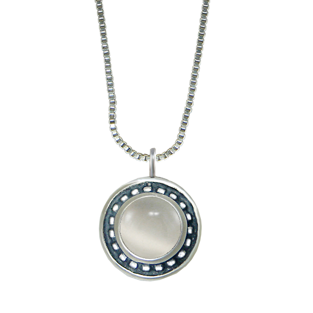 Sterling Silver Little White Moonstone Pendant Necklace